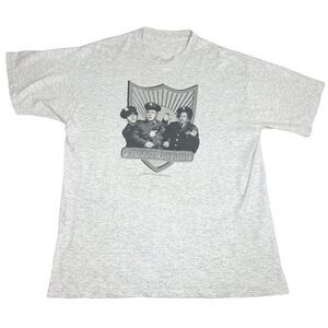 Vintage 90s 3 Stooges T-Shirt Grey Stooge Patrol Single Stitch 1995